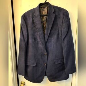 Ralph Lauren Faux Suede Navy Blazer - 42L